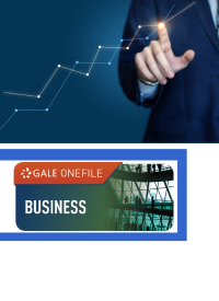 GOF logo with man pointing to business graph 