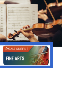 GOF logo with people playing violin and sheet music