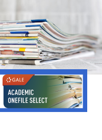 Academic onefile logo with newspapers