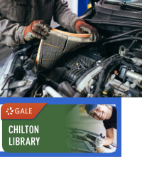 Chilton logo with mechanic under car hood