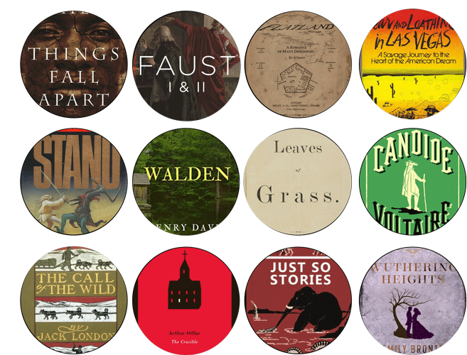 Button icons of Classic Book titles - Group 1