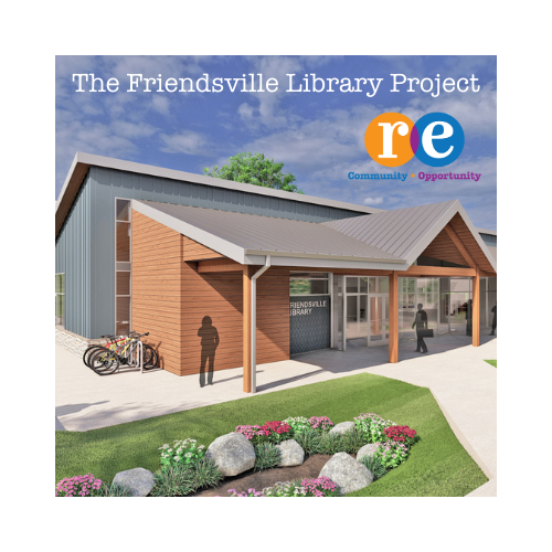 Friendsville Project card - architects drawing of Friendsville Library