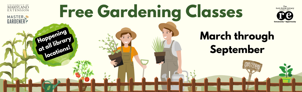 Free Gardening Class - Man and woman holding plants in a garden