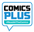 Callout text bubble with Comics Plus logo