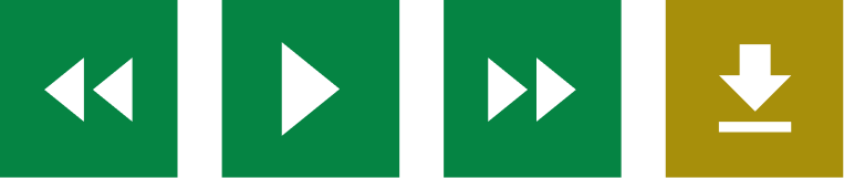 Green control bar images for rewind, play, fast forward and download audio