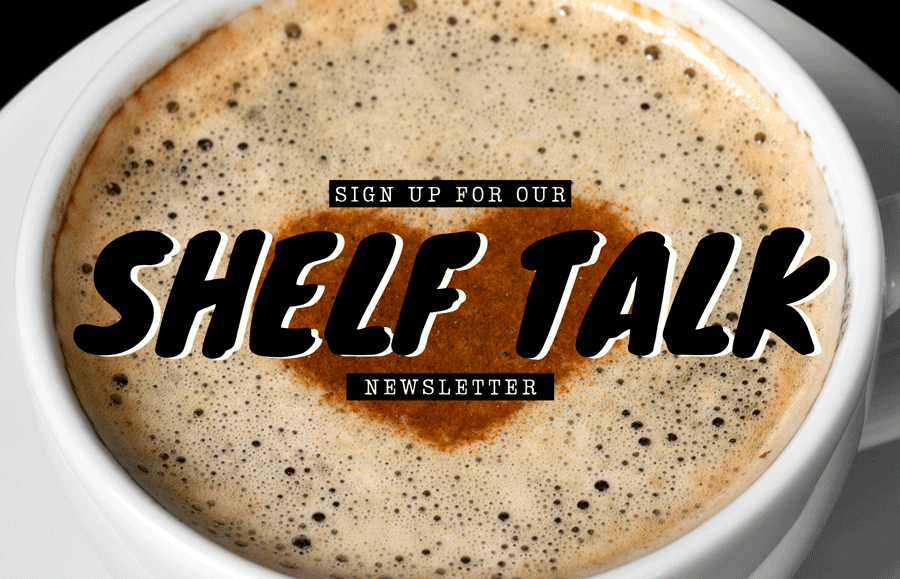 Shelf Talk text in coffee cup with foam