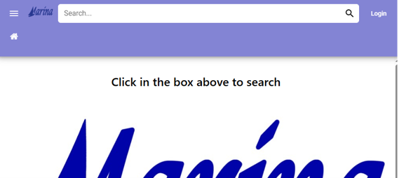 Screen capture of Marina search box