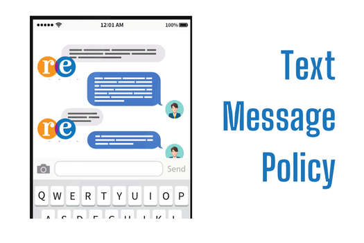 Texting graphic with RE bubble - Text Message Policy