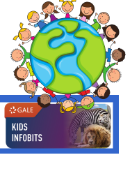 kids infobits logo with children around world cartoon