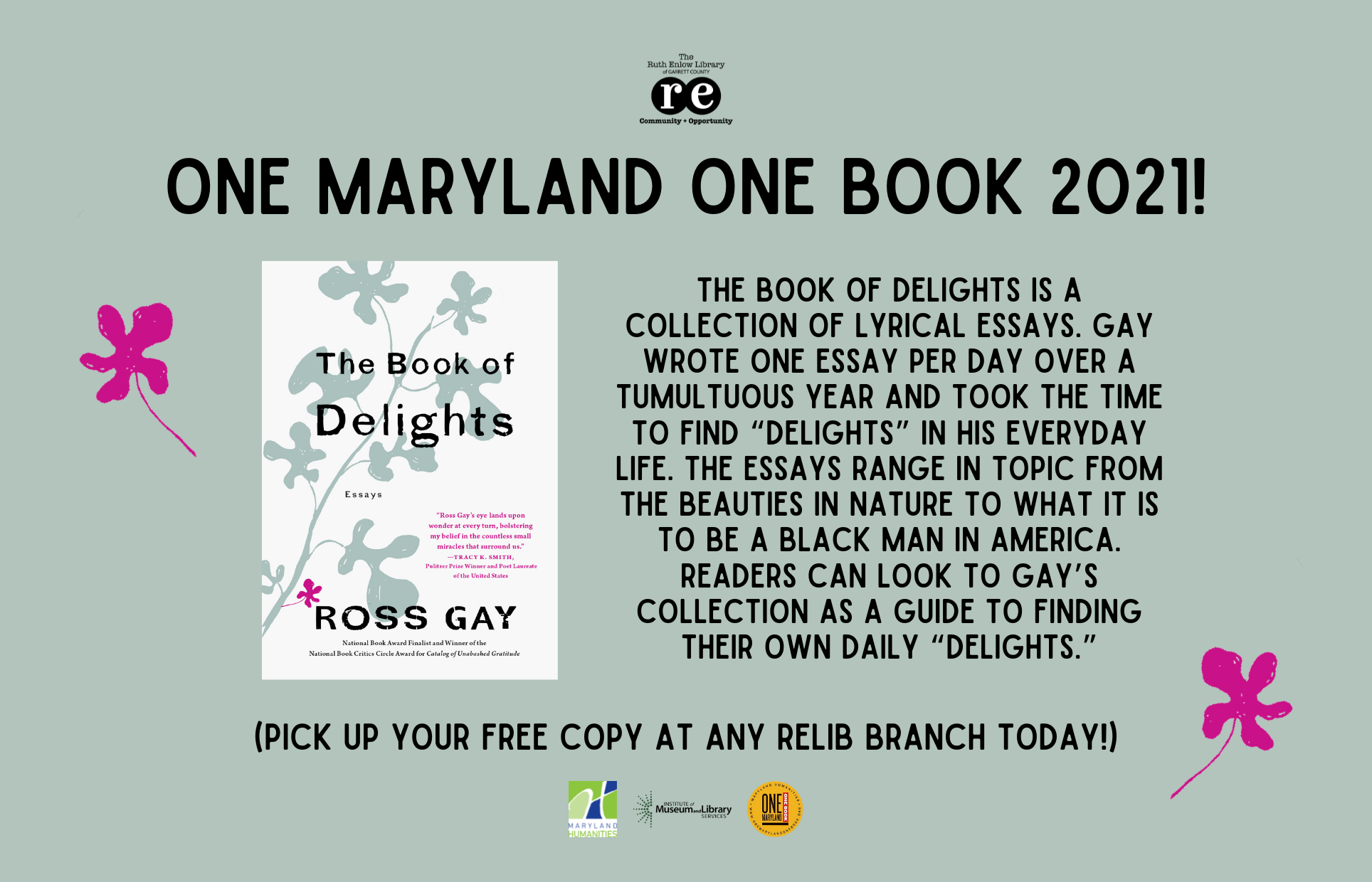 One Maryland One Book 2021 The Book of Delights