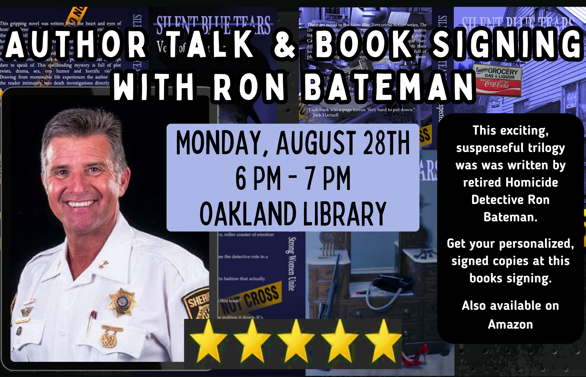 book covers and photo of author ron bateman