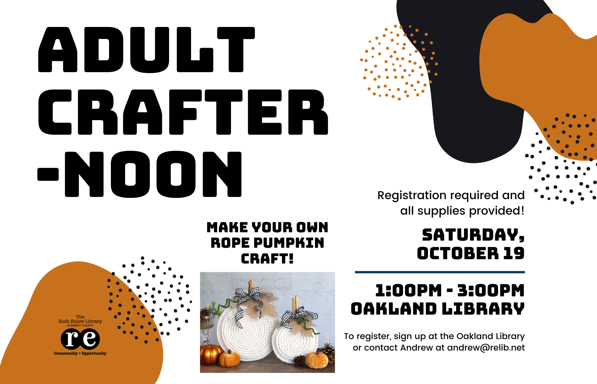 amorphous shapes, rope pumpkin craft