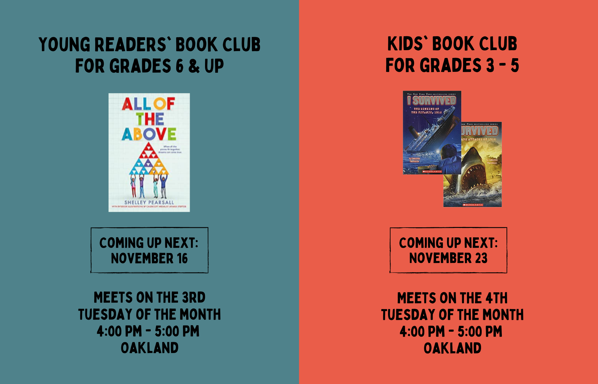 Young Readers' and Kids Book Clubs