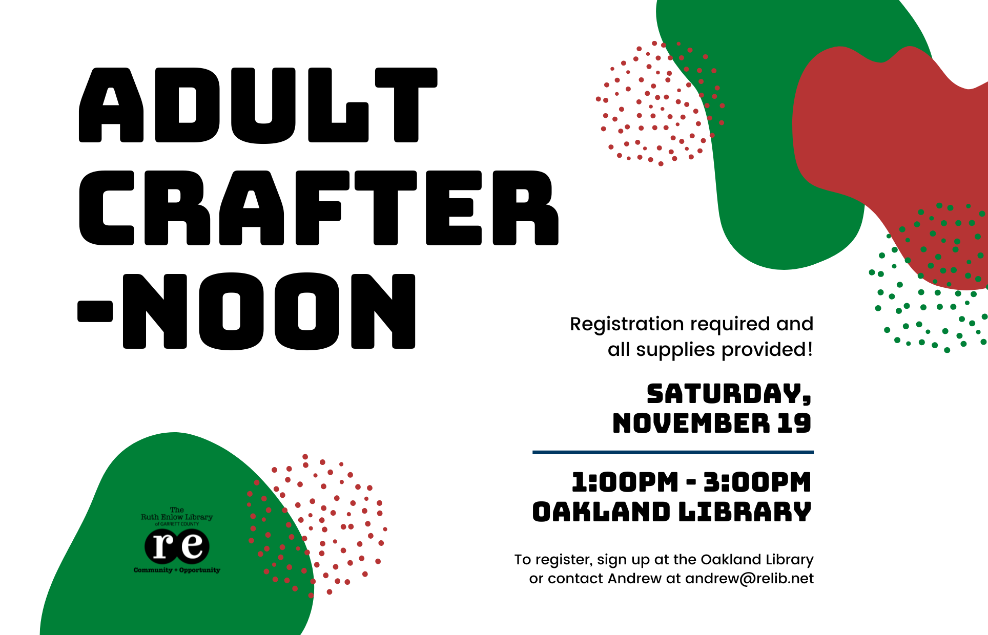 November Crafternoon at Main Library