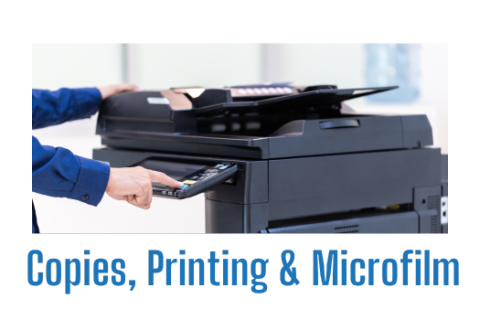 Copies, Printing & Microfilm @ REL Photocopier with person making copies