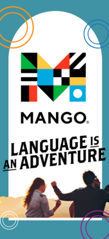 Mango Language is an adventure - Mango multi-national flag logo
