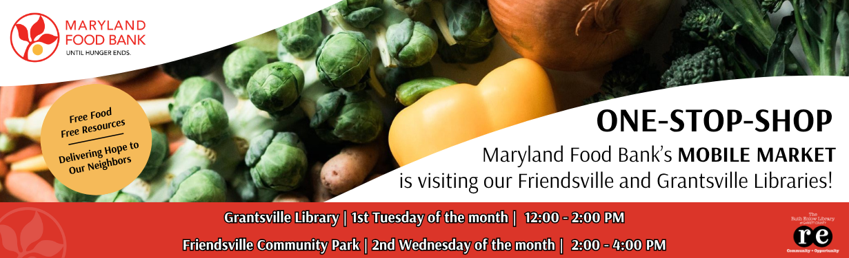 Maryland Food Bank graphic banner with image of veggies