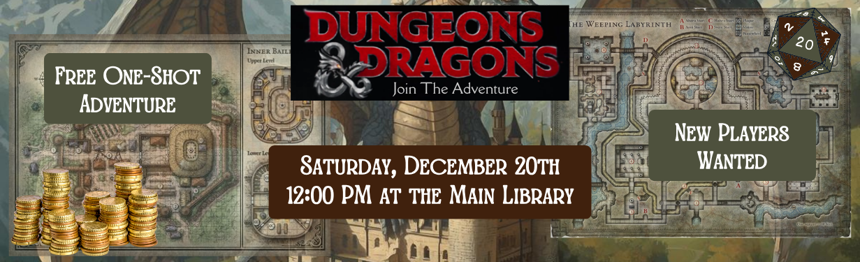 D&D logo, REL logo, D20, D&D campaign maps, coins,