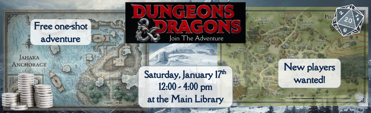 D&D logo, REL logo, D20, D&D campaign maps, coins,