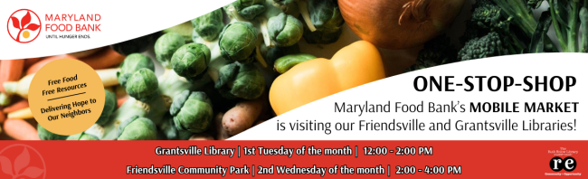 Maryland Food Bank graphic banner with image of veggies
