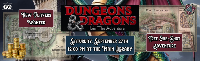 Dungeons & Dragons September 27th at 12 PM