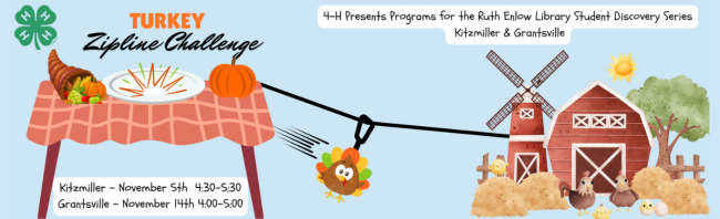 4H logo, REL logo, farm, turkey, turkey zipline challenge