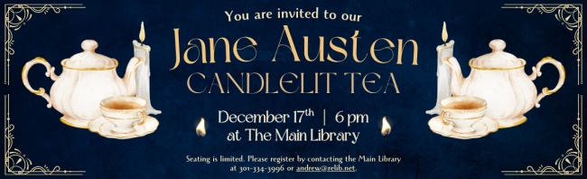 teapots, teacups, candles, candle flames, Jane Austen Candlelit Tea