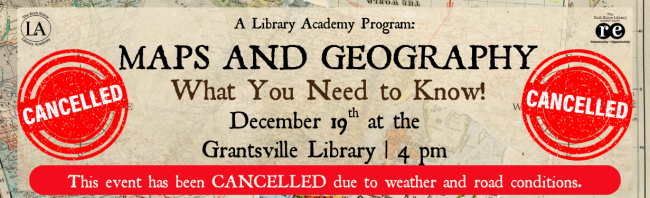 maps, compass, LA logo, REL logo, Cancelled signs