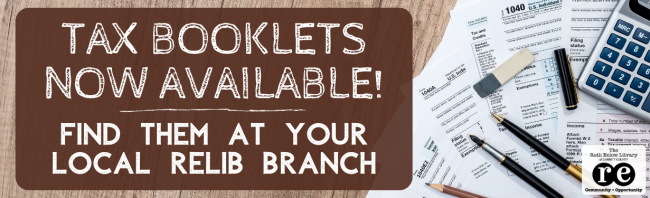 tax booklets now available at all Ruth Enlow Library locations