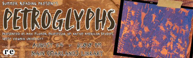 Petroglyphs program banner featuring photos of petroglyphs in the United States' Southwest region. It includes all logistical details also on this webpage. 